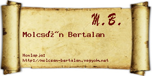 Molcsán Bertalan névjegykártya